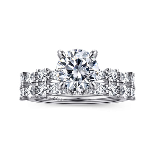 14K White Gold Round Diamond Engagement Ring