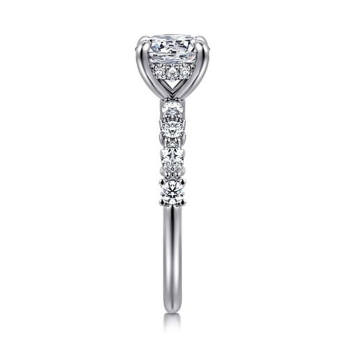 14K White Gold Round Diamond Engagement Ring