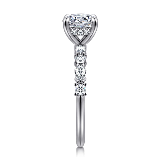 14K White Gold Round Diamond Engagement Ring angle 5
