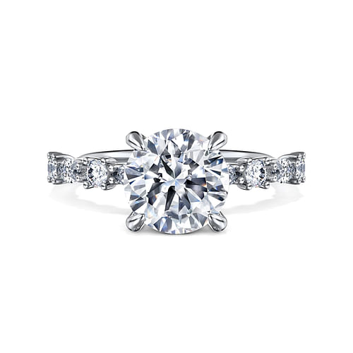 14K White Gold Round Diamond Engagement Ring