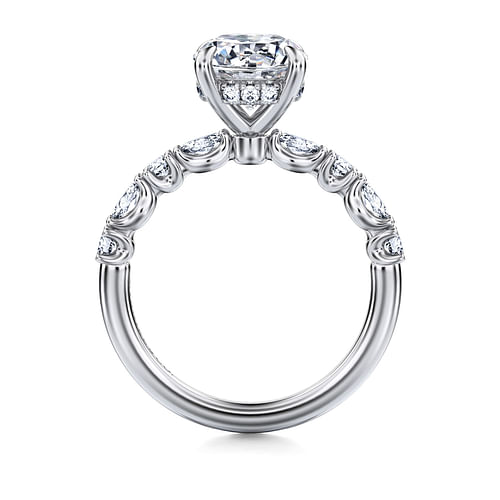 14K White Gold Round Diamond Engagement Ring