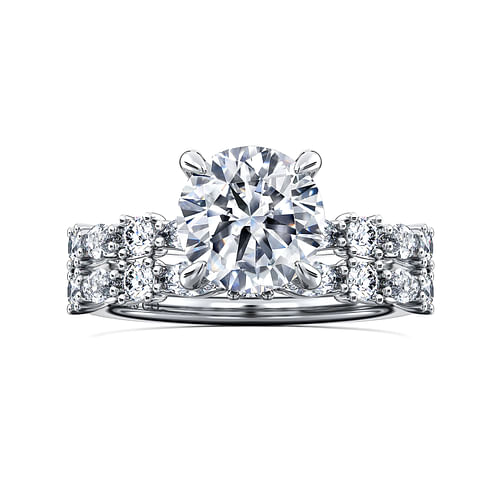 14K White Gold Round Diamond Engagement Ring