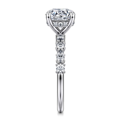 14K White Gold Round Diamond Engagement Ring