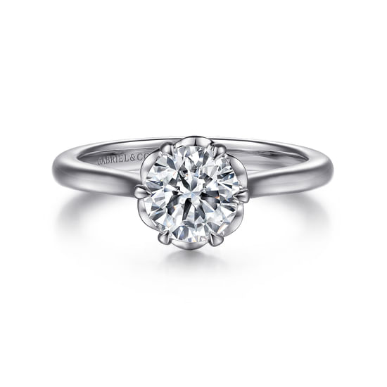 Gabriel - 14K White Gold Round Diamond Engagement Ring