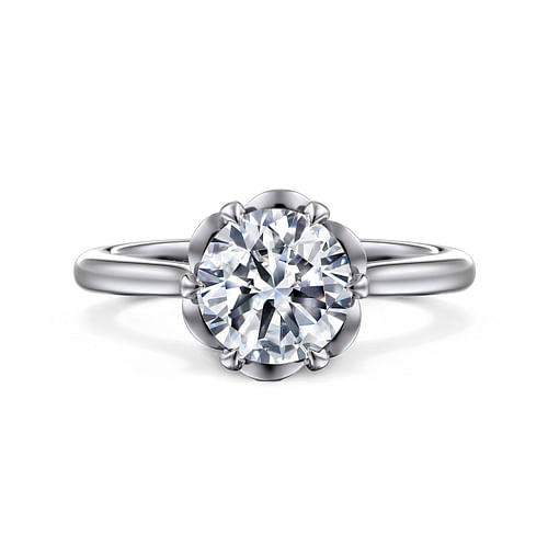 14K White Gold Round Diamond Engagement Ring