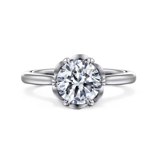 Gabriel - 14K White Gold Round Diamond Engagement Ring