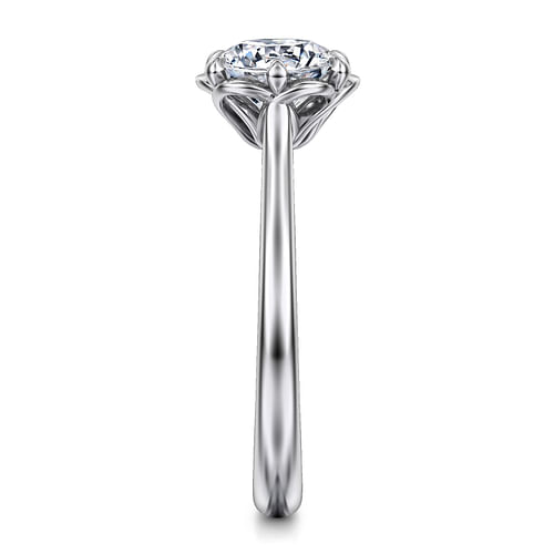 14K White Gold Round Diamond Engagement Ring