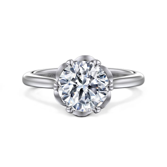 Gabriel - 14K White Gold Round Diamond Engagement Ring