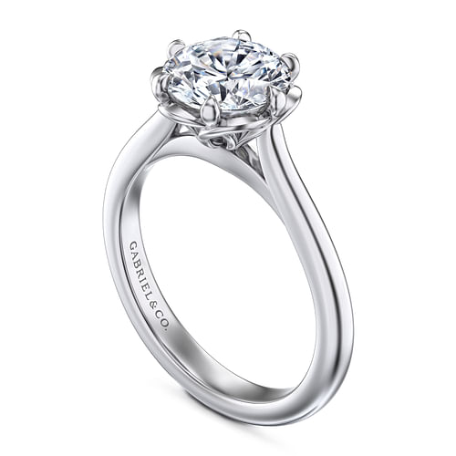 14K White Gold Round Diamond Engagement Ring