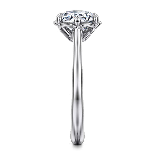14K White Gold Round Diamond Engagement Ring