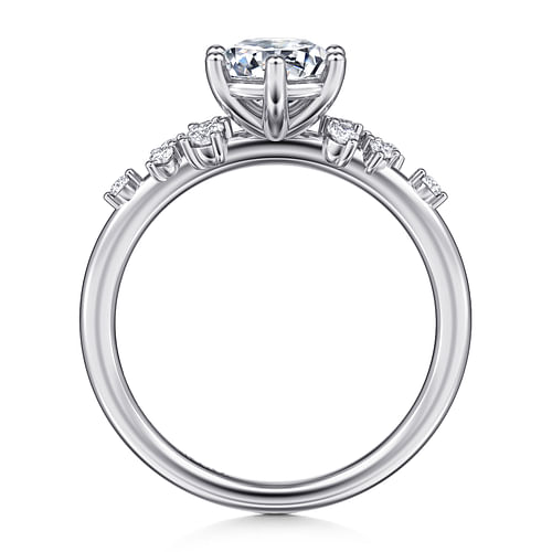 14K White Gold Round Diamond Engagement Ring