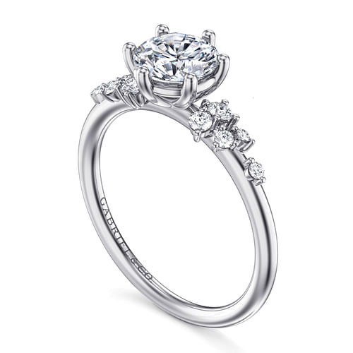 14K White Gold Round Diamond Engagement Ring