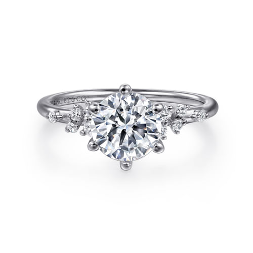 14K White Gold Round Diamond Engagement Ring
