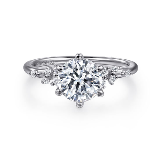 Gabriel - 14K White Gold Round Diamond Engagement Ring