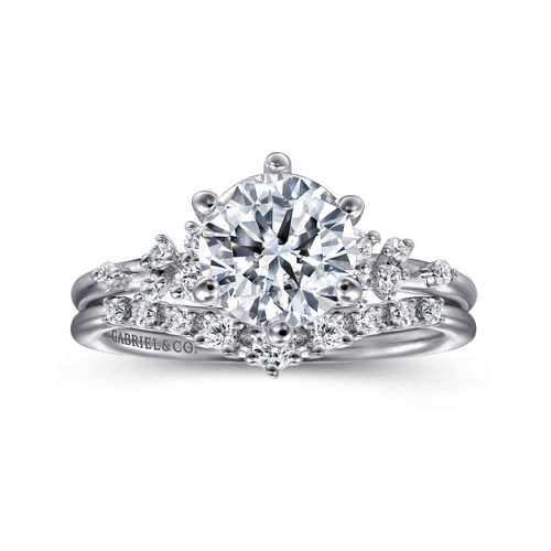 14K White Gold Round Diamond Engagement Ring