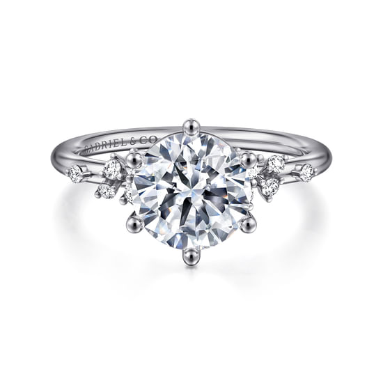 Gabriel - 14K White Gold Round Diamond Engagement Ring