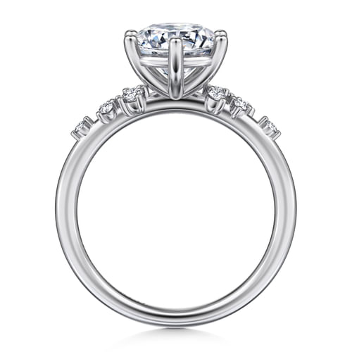 14K White Gold Round Diamond Engagement Ring