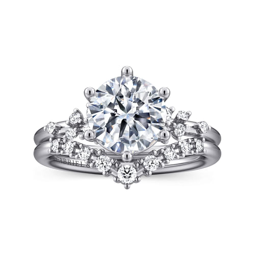 14K White Gold Round Diamond Engagement Ring