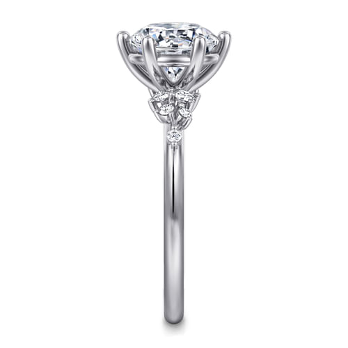 14K White Gold Round Diamond Engagement Ring
