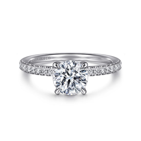 Gabriel - 14K White Gold Round Diamond Engagement Ring