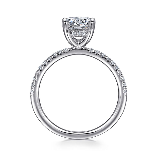 14K White Gold Round Diamond Engagement Ring