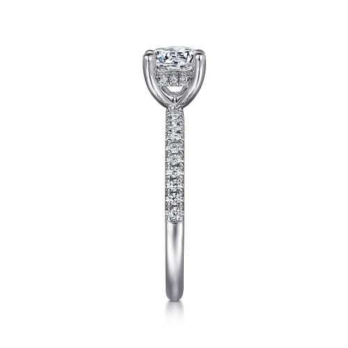 14K White Gold Round Diamond Engagement Ring