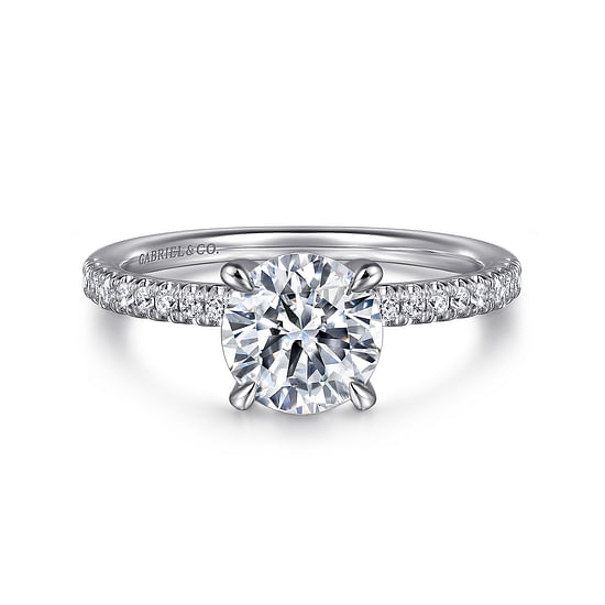 Gabriel - 14K White Gold Round Diamond Engagement Ring
