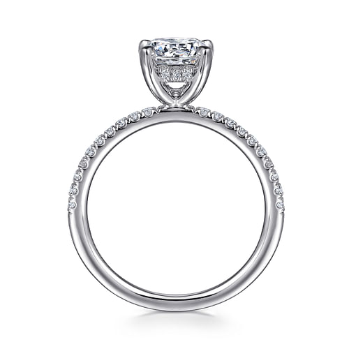 14K White Gold Round Diamond Engagement Ring