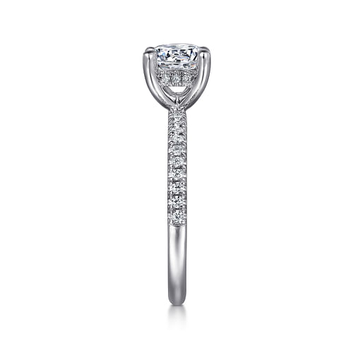 14K White Gold Round Diamond Engagement Ring