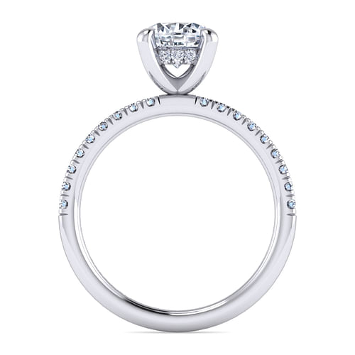 14K White Gold Round Diamond Engagement Ring