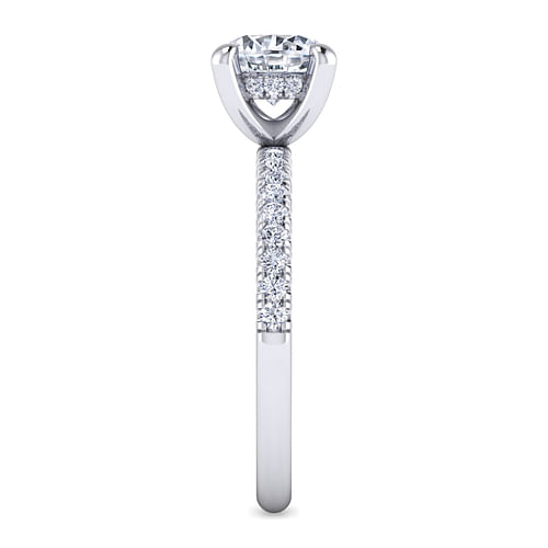 14K White Gold Round Diamond Engagement Ring