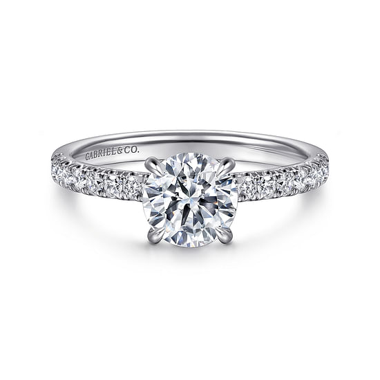 Gabriel - 14K White Gold Round Diamond Engagement Ring