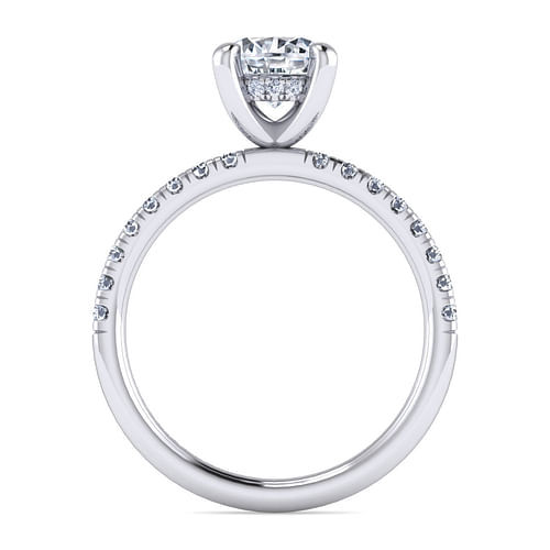 14K White Gold Round Diamond Engagement Ring