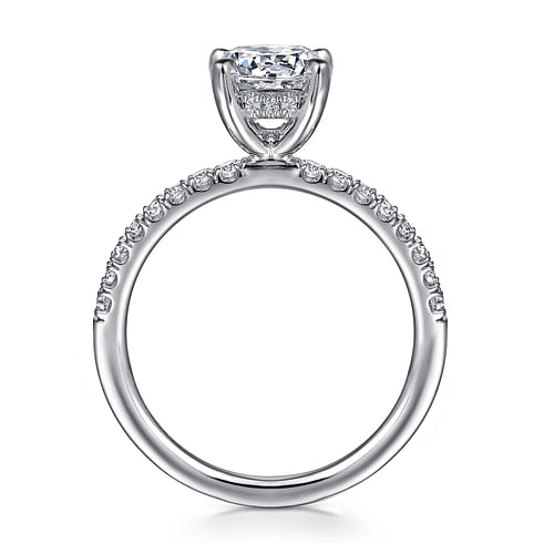 14K White Gold Round Diamond Engagement Ring