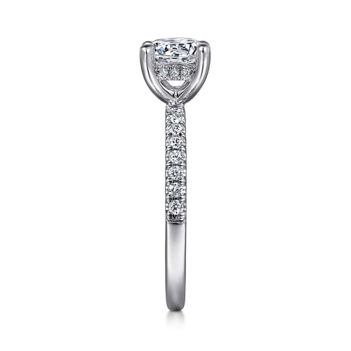 14K White Gold Round Diamond Engagement Ring