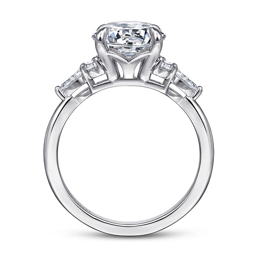 14K White Gold Round Diamond Engagement Ring