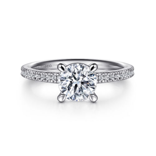 14K White Gold Round Diamond Engagement Ring
