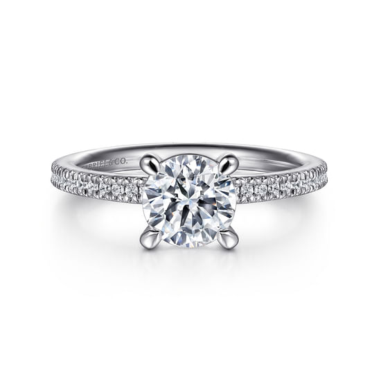 Gabriel - 14K White Gold Round Diamond Engagement Ring