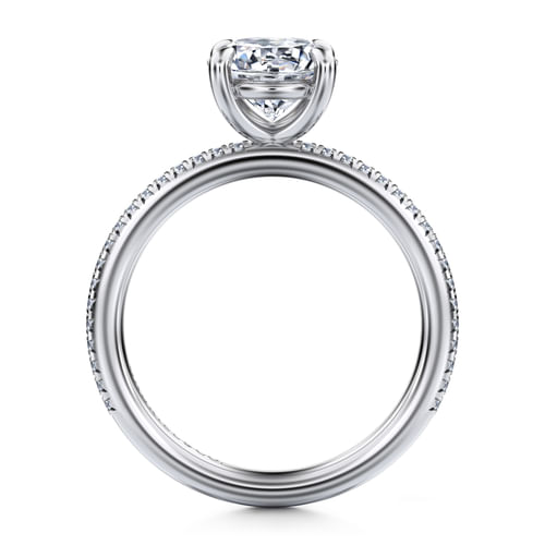 14K White Gold Round Diamond Engagement Ring
