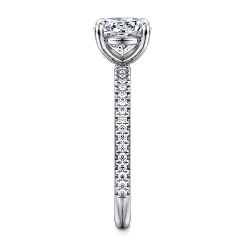 14K White Gold Round Diamond Engagement Ring