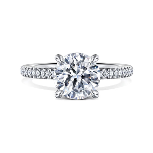 14K White Gold Round Diamond Engagement Ring