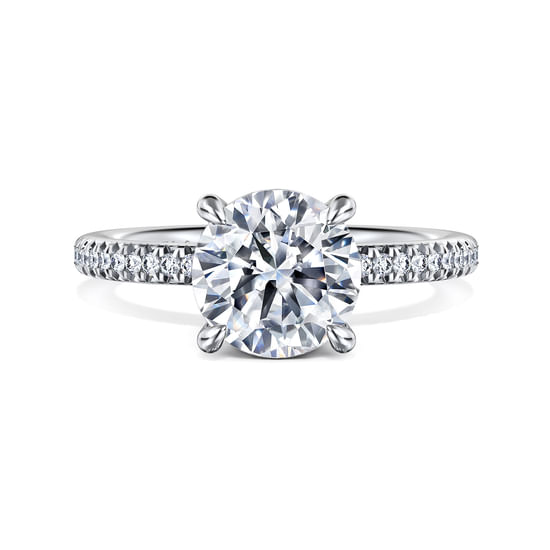 Gabriel - 14K White Gold Round Diamond Engagement Ring
