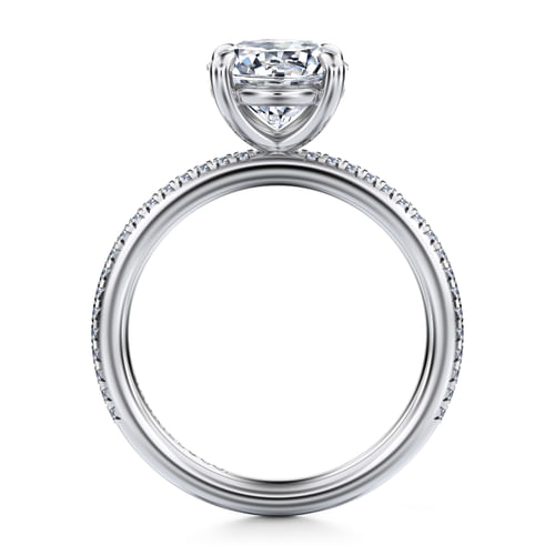 14K White Gold Round Diamond Engagement Ring