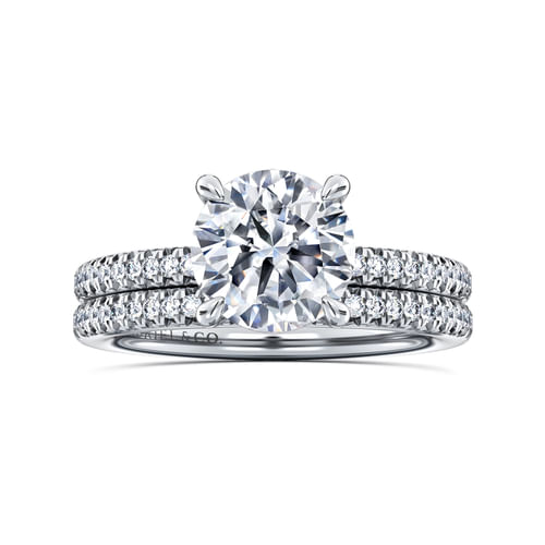 14K White Gold Round Diamond Engagement Ring
