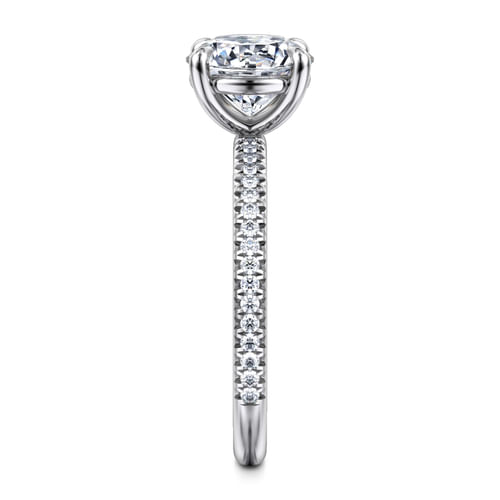 14K White Gold Round Diamond Engagement Ring