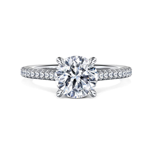 14K White Gold Round Diamond Engagement Ring