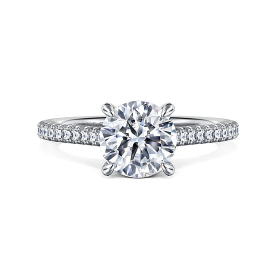 Gabriel - 14K White Gold Round Diamond Engagement Ring