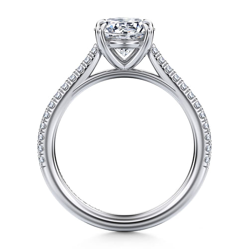 14K White Gold Round Diamond Engagement Ring
