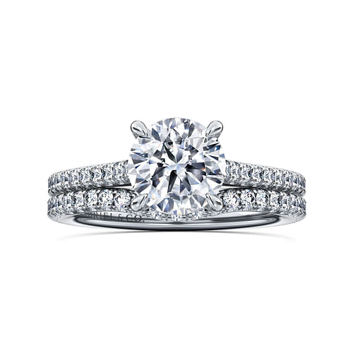 14K White Gold Round Diamond Engagement Ring