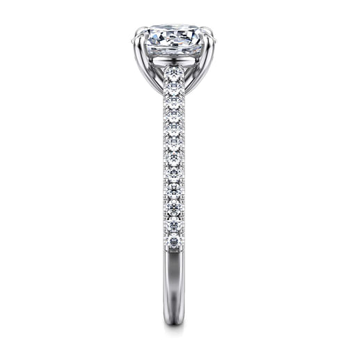 14K White Gold Round Diamond Engagement Ring